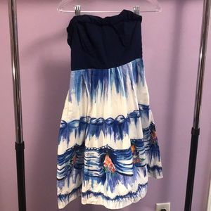 💖VINTAGE💖 Blue Floral Sleeveless Dress